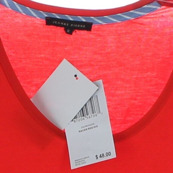 Jeanne Pierre Racer Red Shirt Top NWT - Picture 4 of 4